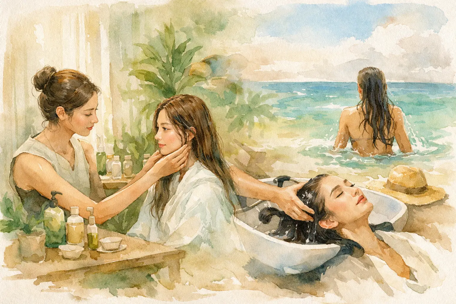 aveda 艾梵达晒后头发修护及海边游泳后护理